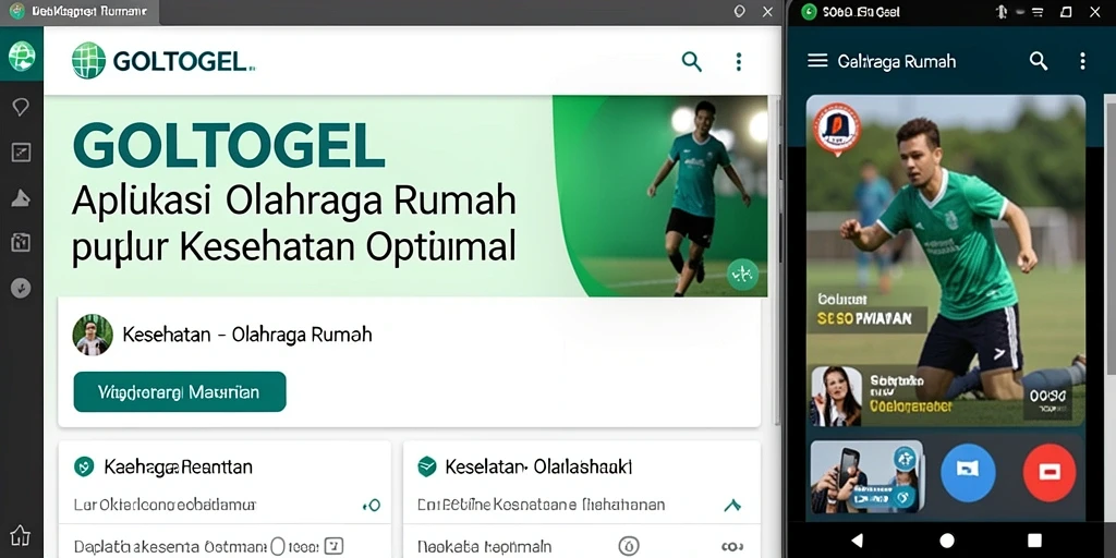Antarmuka aplikasi GOLTOGEL untuk latihan olahraga di rumah.
