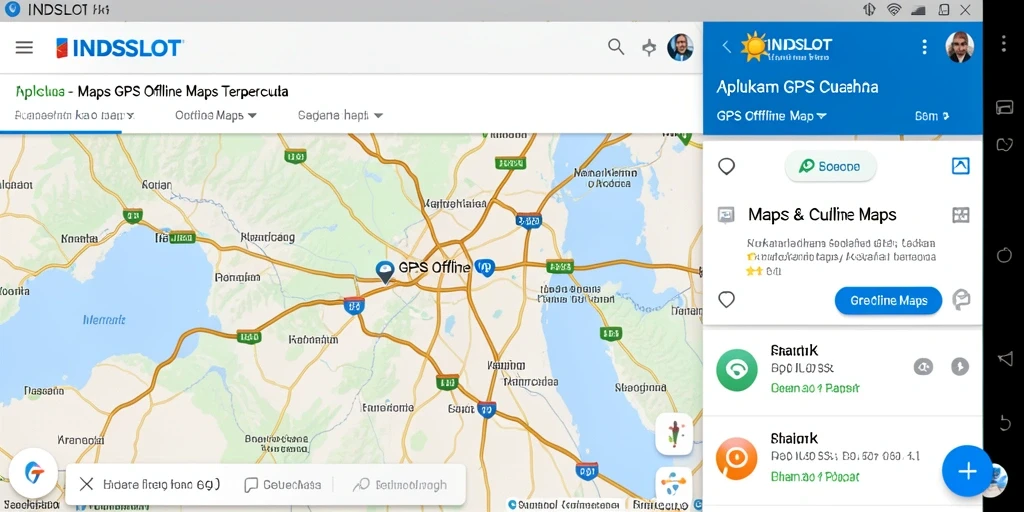 Tampilan antarmuka GPS Offline Maps yang user-friendly dan informatif.