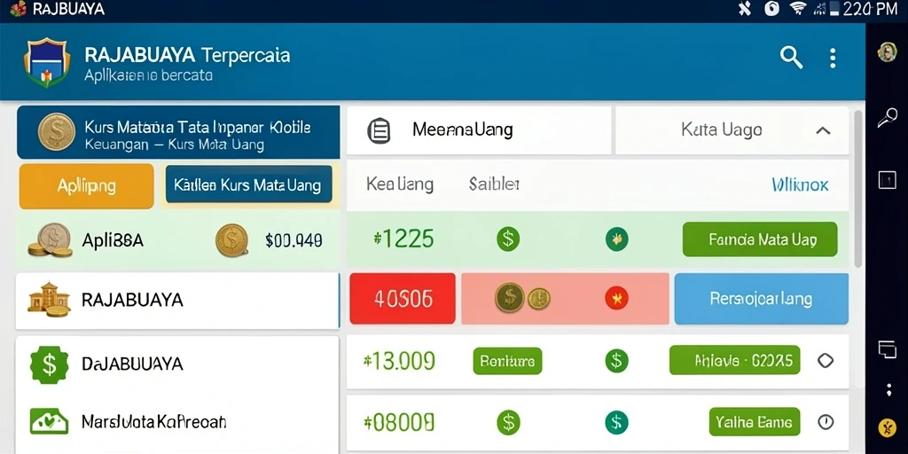 Antarmuka RAJABUAYA menampilkan kurs mata uang dengan jelas dan informatif.