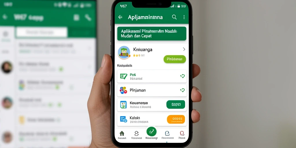 Tampilan antarmuka aplikasi W67 yang sederhana dan informatif.