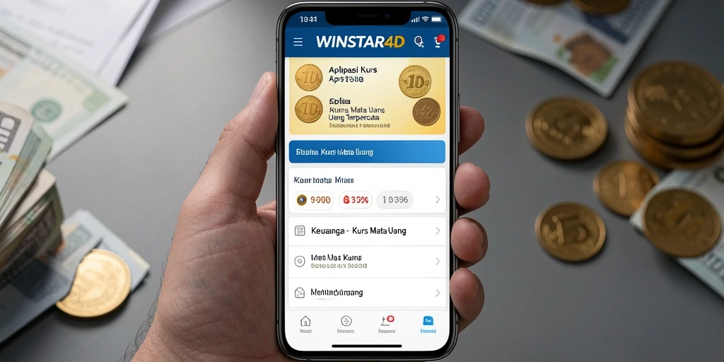 Tampilan antarmuka aplikasi WINSTAR4D menampilkan fungsi Kurs Mata Uang.