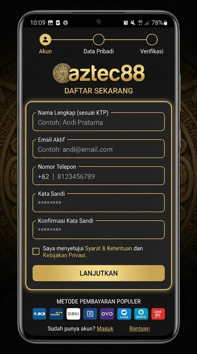 Panduan Registrasi Akun aztec88 bagi Pengguna Android